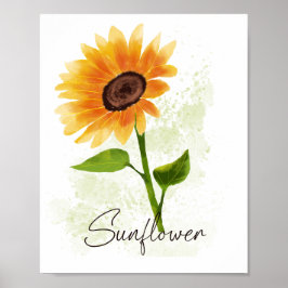 Waterverf Zonnebloem Illustratie – Bright & Cheer Poster