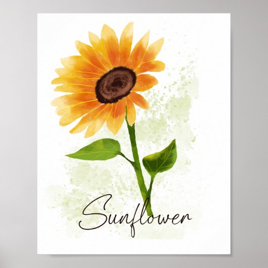 Waterverf Zonnebloem Illustratie – Bright & Cheer Poster (Voorkant)