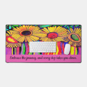 WATERVERF ZONNEBLOEM IN FUNKY STRIPE DESIGN BUREAUMAT (Keyboard & Muis)