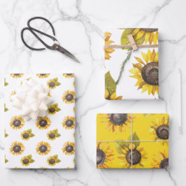 Waterverf Zonnebloem Inpakpapier Vel
