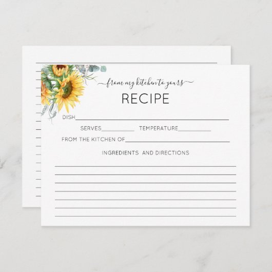 Waterverf Zonnebloem Kaart (Voorkant / Achterkant)