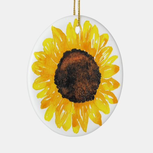 Waterverf Zonnebloem Keramisch Ornament (Rechts)