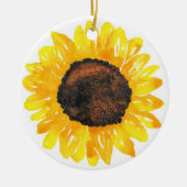 Waterverf Zonnebloem Keramisch Ornament (Voorkant)