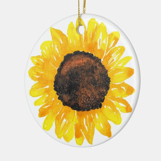 Waterverf Zonnebloem Keramisch Ornament (Links)