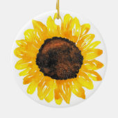Waterverf Zonnebloem Keramisch Ornament (Achterkant)