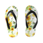 Waterverf Zonnebloem Kinder Teenslippers (Voetbed)