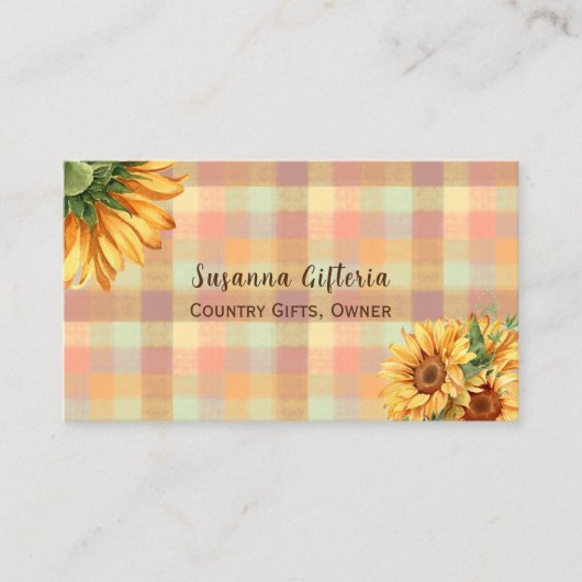 Waterverf Zonnebloem Land Play Visitekaartje (Voorkant)