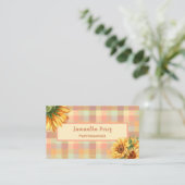 Waterverf Zonnebloem Landschubben Visitekaartje (Staand voorkant)