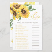 Waterverf Zonnebloem Laten we Mingle zijn! Game (Voorkant / Achterkant)