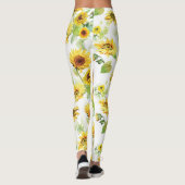 Waterverf Zonnebloem Leggings (Achterkant)