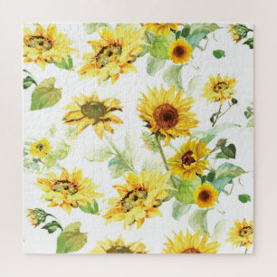 Waterverf Zonnebloem Legpuzzel