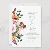 Waterverf Zonnebloem Lente Zomer Herfst Huwelijk Kaart (Voorkant)