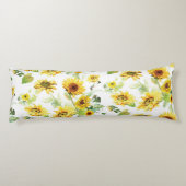 Waterverf Zonnebloem Lichaamskussen (Achterkant)