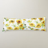 Waterverf Zonnebloem Lichaamskussen (Voorkant)