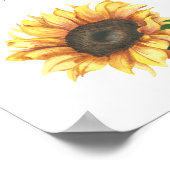 Waterverf zonnebloem - Liefde is zoet neem een tra Poster (Hoek)