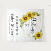 Waterverf Zonnebloem Lijst Baby shower Achtergrond Wandkleed (Voorkant (horizontaal))