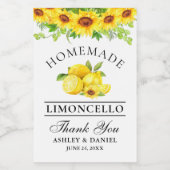 Waterverf Zonnebloem Limoncello Mini flesetiketten Wijn Etiket (Enkel label)