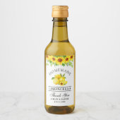 Waterverf Zonnebloem Limoncello Mini flesetiketten Wijn Etiket (Voorkant)