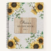 Waterverf Zonnebloem Linnen Hout Recept Boek (Voorkant)