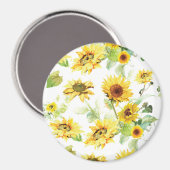 Waterverf Zonnebloem Magneet (Voorkant / Achterkant)
