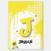 Waterverf zonnebloem met vlindermagneet magneet (Voorkant)