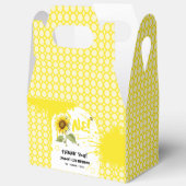 Waterverf zonnebloem met vlinders 1e verjaardag bedankdoosjes (Open)