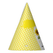 Waterverf zonnebloem met vlinders 1e verjaardag feesthoedjes (Links)