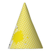 Waterverf zonnebloem met vlinders 1e verjaardag feesthoedjes (Rechts)