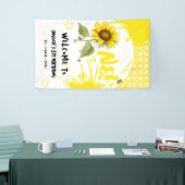 Waterverf zonnebloem met vlinders 1e verjaardag spandoek (Beurs)