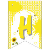 Waterverf zonnebloem met vlinders 1e verjaardag vlaggetjes (Tweede vlag)