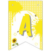 Waterverf zonnebloem met vlinders 1e verjaardag vlaggetjes (Derde vlag)