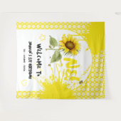 Waterverf zonnebloem met vlinders 1e verjaardag wandkleed (Voorkant (horizontaal))