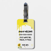 Waterverf Zonnebloem met Vlinders Bagagelabel (Achterkant verticaal)