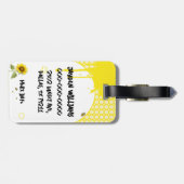 Waterverf Zonnebloem met Vlinders Bagagelabel (Achterkant horizontaal)