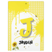 Waterverf Zonnebloem met Vlinders Klembord (Achterkant)