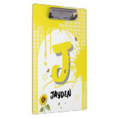 Waterverf Zonnebloem met Vlinders Klembord (Rechts)