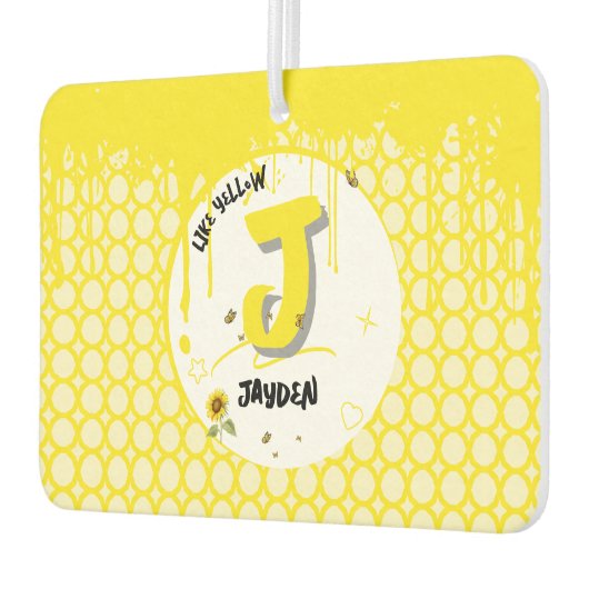 Waterverf zonnebloem met vlinders zoals geel luchtverfrisser (Links)