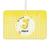 Waterverf zonnebloem met vlinders zoals geel luchtverfrisser (Voorkant)