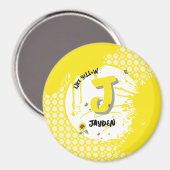 Waterverf zonnebloem met vlinders zoals geel magneet (Voorkant / Achterkant)