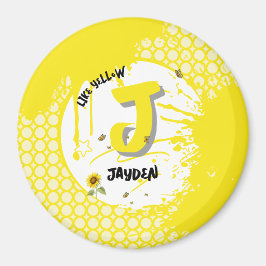 Waterverf zonnebloem met vlinders zoals geel magneet