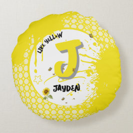 Waterverf zonnebloem met vlinders zoals geel rond kussen