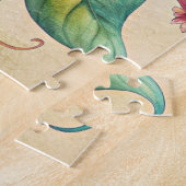 Waterverf Zonnebloem met wijnstokken Puzzel #1 Legpuzzel (Zijkant)