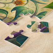 Waterverf Zonnebloem met wijnstokken Puzzel #2 Legpuzzel (Zijkant)