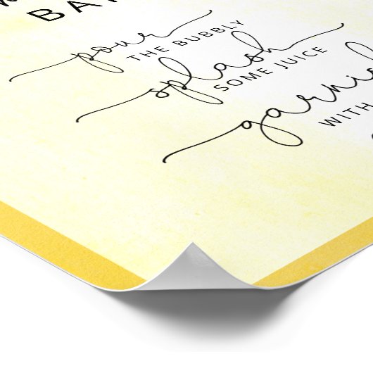 Waterverf zonnebloem mimosa staafteken poster (Hoek)