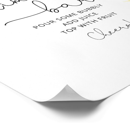 Waterverf zonnebloem mimosa staafteken poster (Hoek)