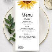 Waterverf zonnebloem minimalist menu