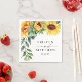Waterverf Zonnebloem Modern Floral Servet (Insitu)
