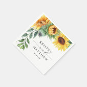 Waterverf Zonnebloem Modern Floral Servet (Hoek)