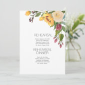 Waterverf Zonnebloem Moderne Huwelijksrepetitie Kaart (Staand voorkant)