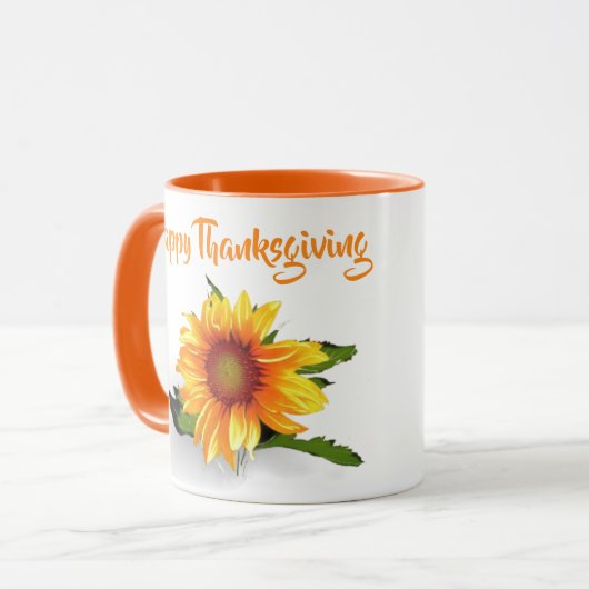 Waterverf zonnebloem mok (Voorkant links)